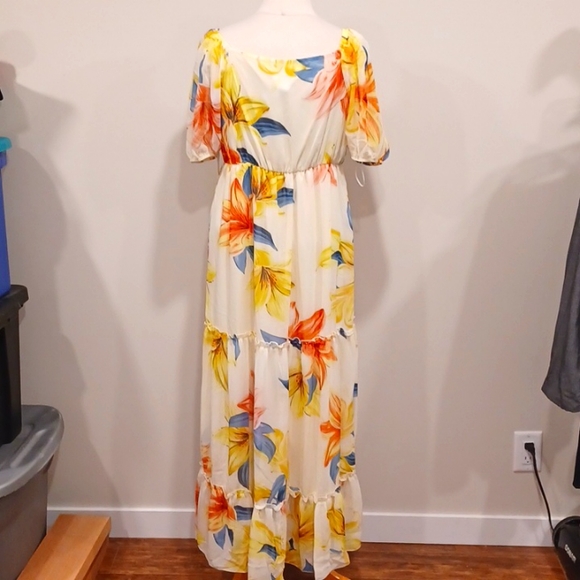Kate Lily Floral Pull On Tiered Empire Waist Maxi Dress NEW- Sz. 8 - Picture 7 of 9